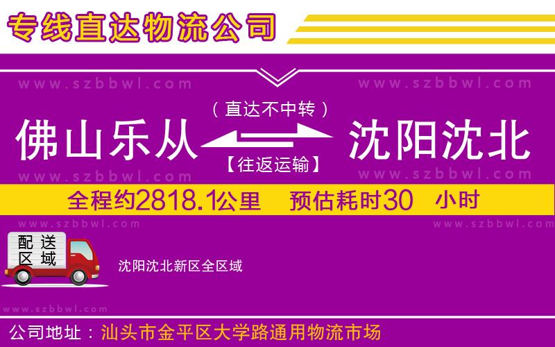 佛山樂從鎮(zhèn)到沈陽沈北新區(qū)物流專線