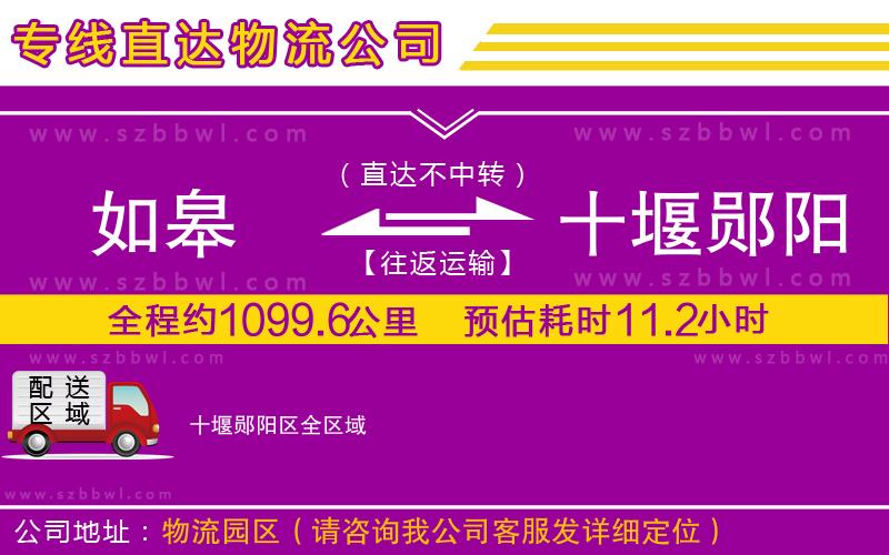 如皋到十堰鄖陽(yáng)區(qū)物流專(zhuān)線(xiàn)