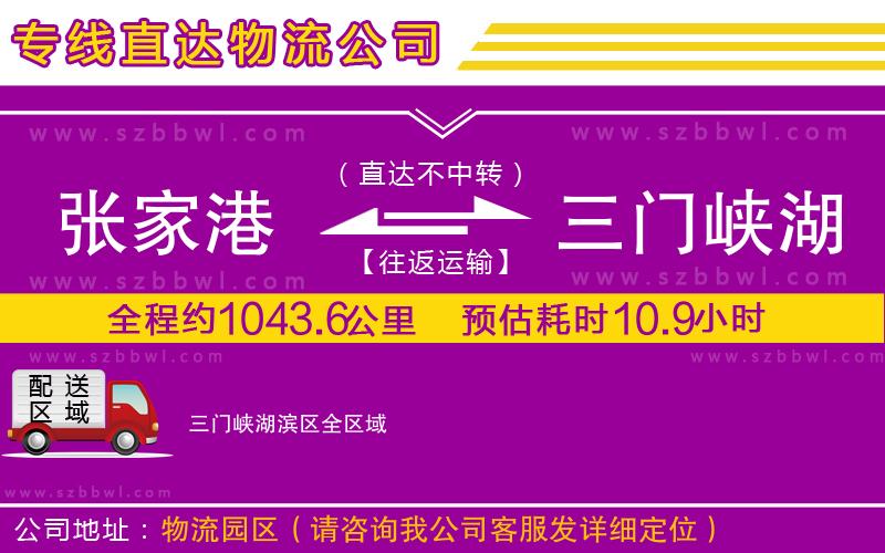 張家港到三門峽湖濱區(qū)貨運專線