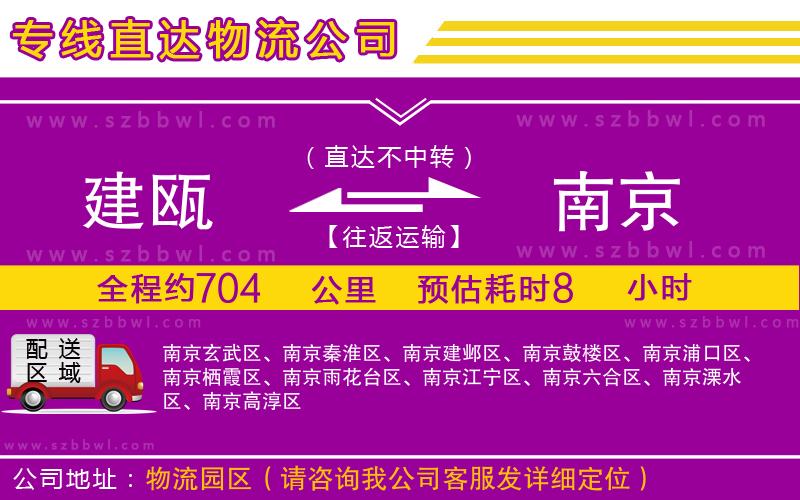建甌到南京物流公司