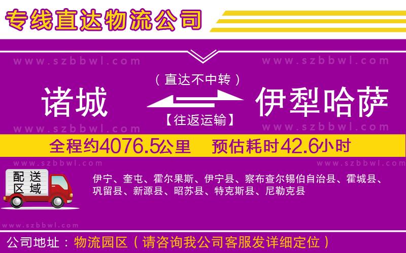 諸城到伊犁哈薩克自治州物流專線