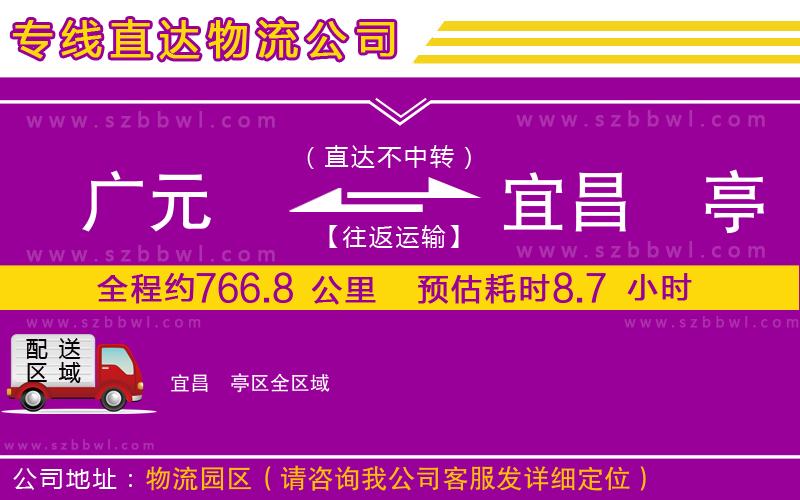 廣元到宜昌猇亭區(qū)物流公司