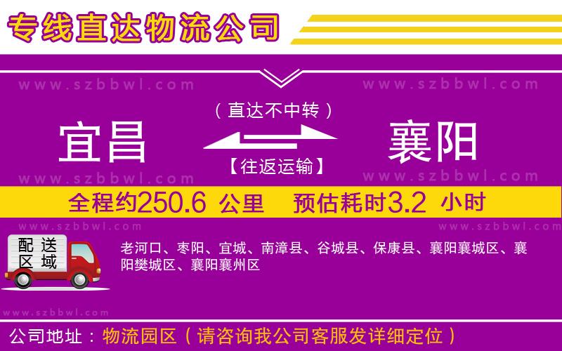 宜昌到襄陽物流專線