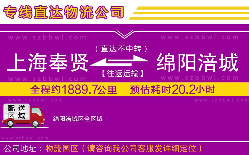 上海奉賢區(qū)到綿陽涪城區(qū)物流公司