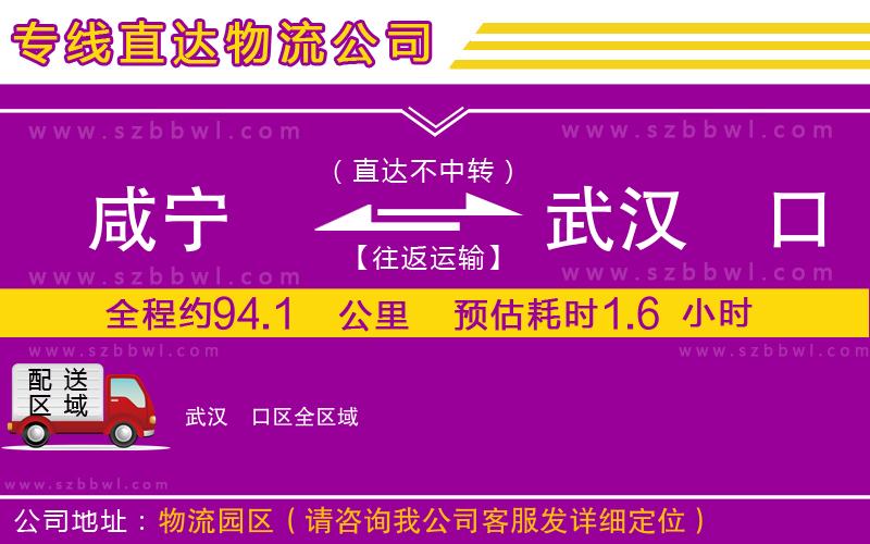 咸寧到武漢硚口區(qū)物流公司