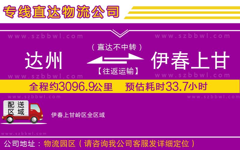 達州到伊春上甘嶺區(qū)物流公司