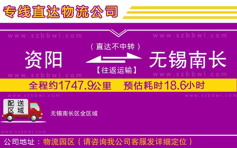 資陽到無錫南長(zhǎng)區(qū)物流專線
