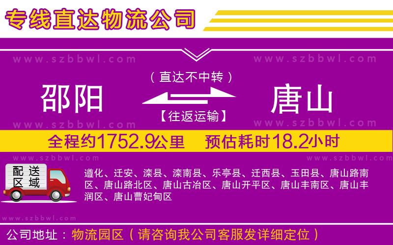邵陽(yáng)到唐山物流公司