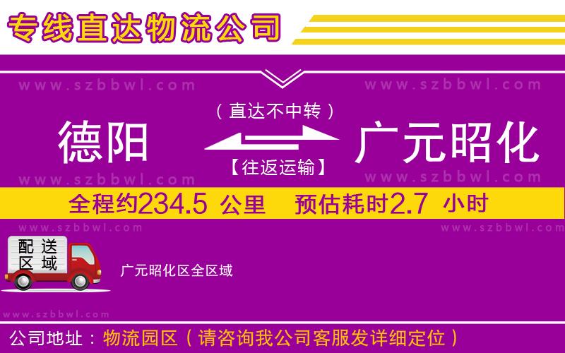 德陽到廣元昭化區(qū)物流公司