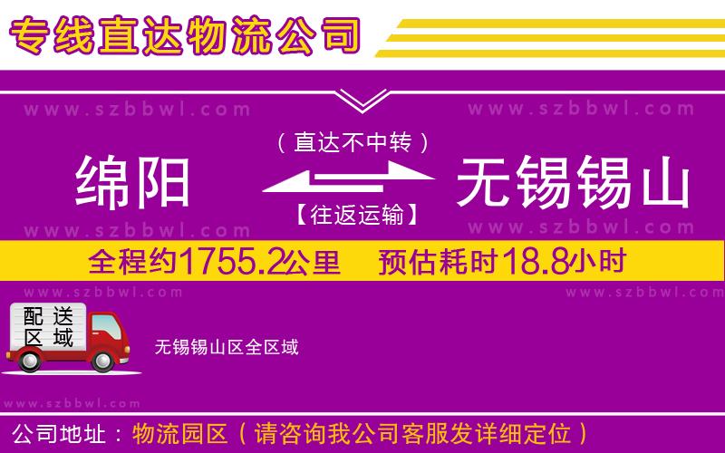 綿陽(yáng)到無(wú)錫錫山區(qū)物流公司