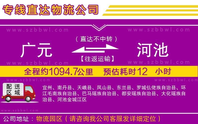 廣元到河池物流公司