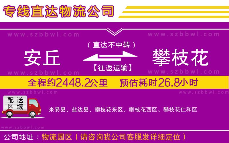 安丘到攀枝花物流專線