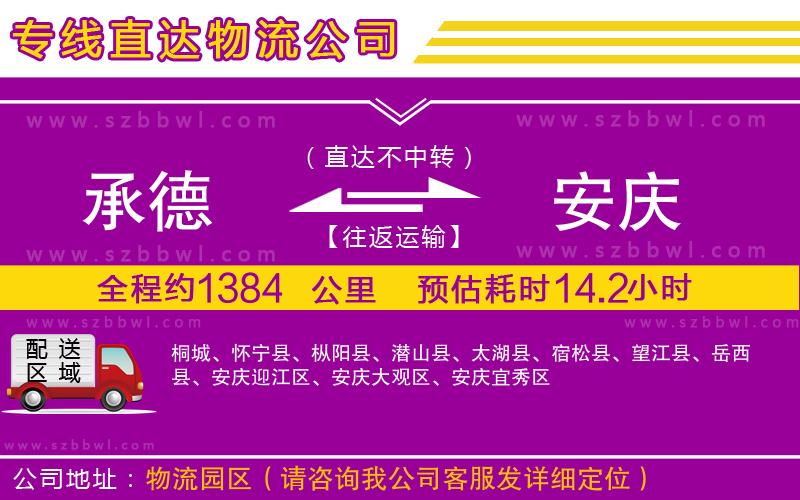 承德到安慶物流專線