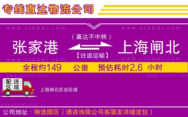 張家港到上海閘北區(qū)貨運專線