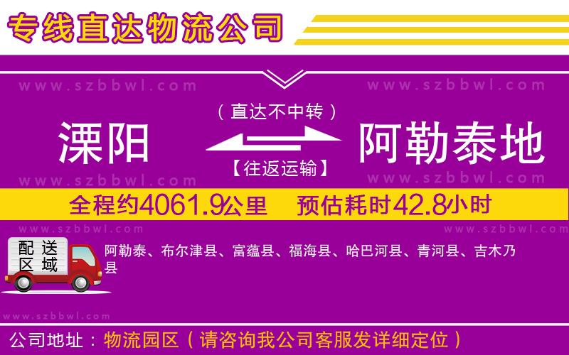 溧陽(yáng)到阿勒泰地區(qū)物流公司