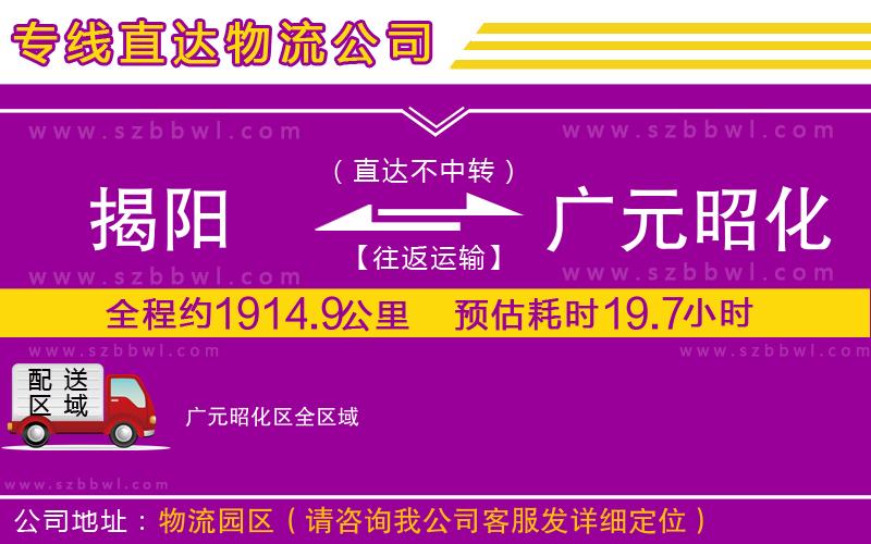 揭陽到廣元昭化區(qū)物流公司