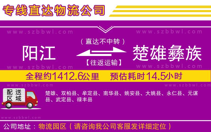 陽江到楚雄彝族自治州物流公司