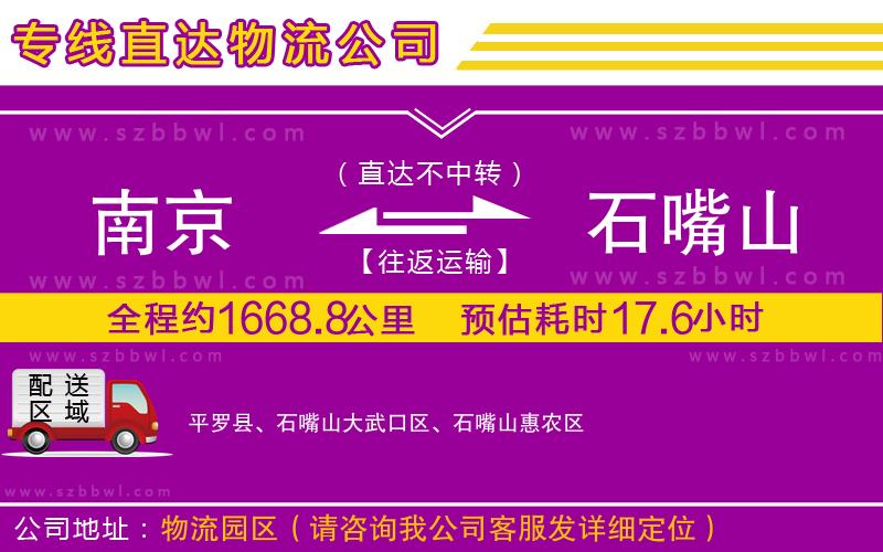南京到石嘴山貨運專線
