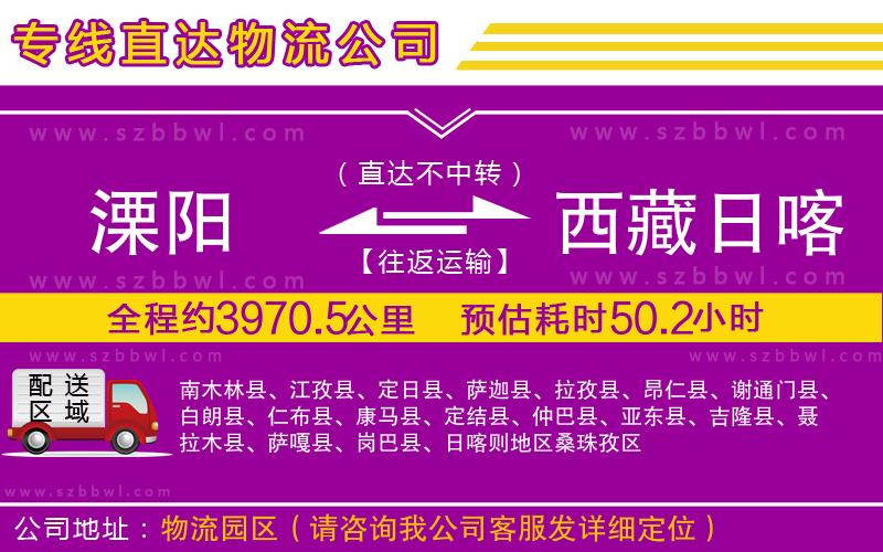 溧陽到西藏日喀則地區(qū)物流專線