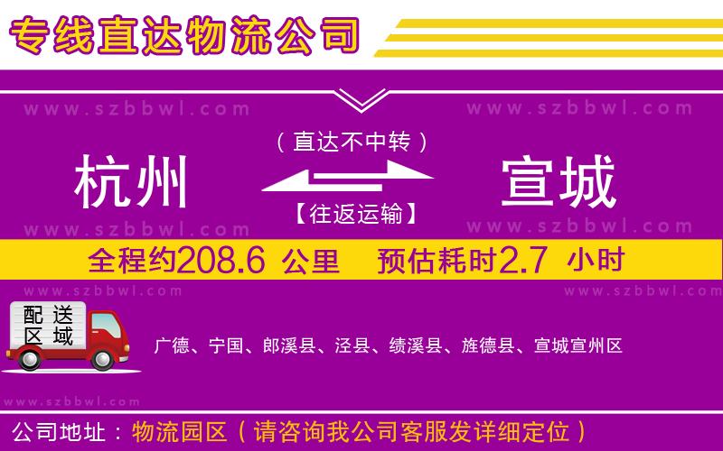杭州到宣城貨運專線