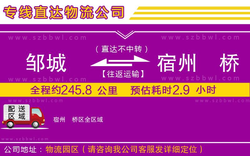 鄒城到宿州埇橋區(qū)物流專線
