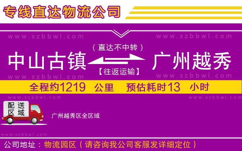 中山古鎮(zhèn)到廣州越秀區(qū)物流專線