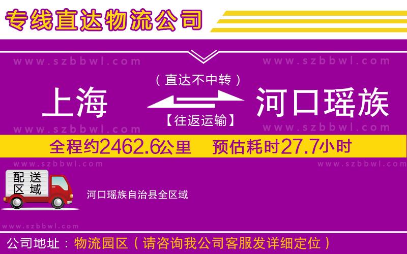 上海到河口瑤族自治縣物流專線