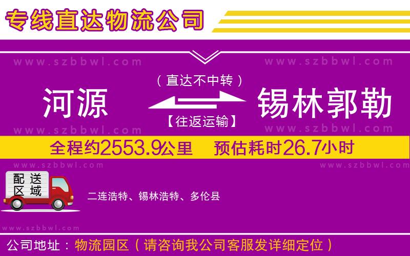 河源到錫林郭勒盟貨運(yùn)專線