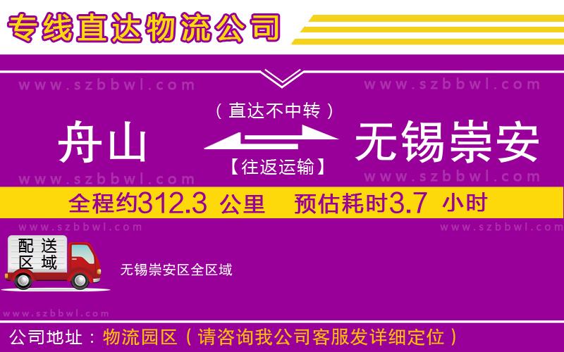 舟山到無錫崇安區(qū)物流專線