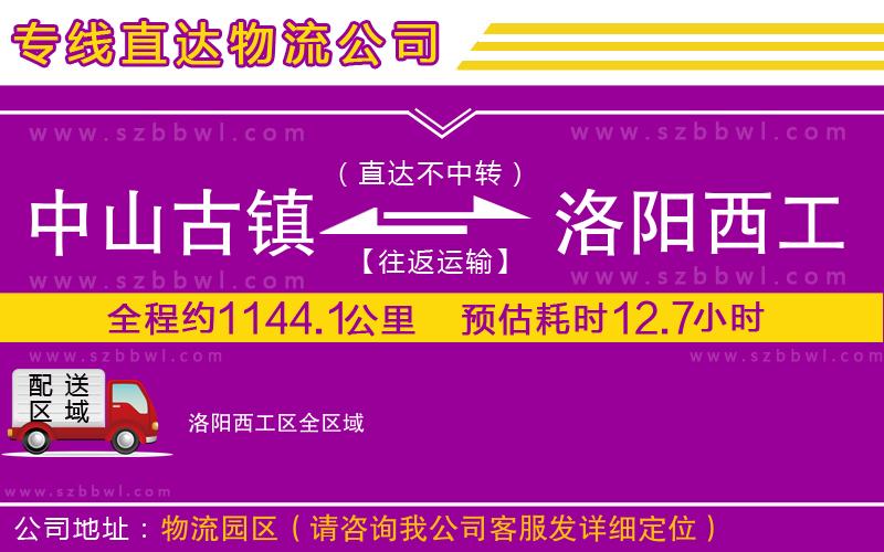 中山古鎮(zhèn)到洛陽西工區(qū)物流專線