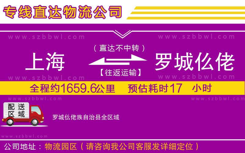 上海到羅城仫佬族自治縣物流專(zhuān)線(xiàn)