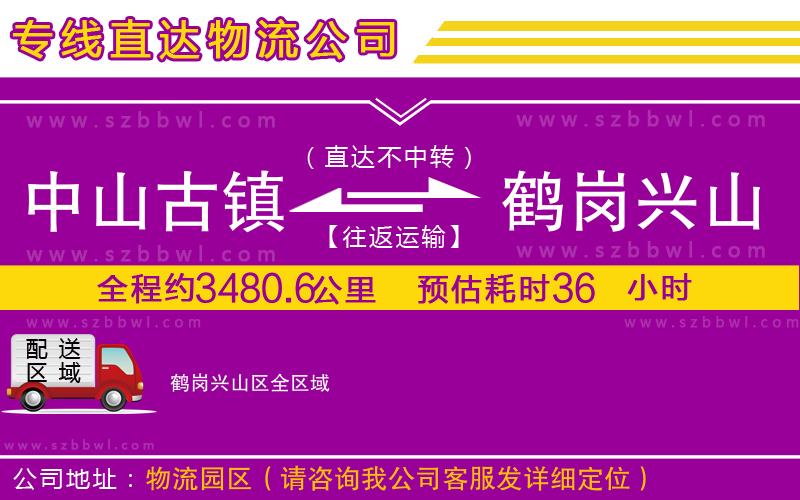 中山古鎮(zhèn)到鶴崗興山區(qū)物流專線