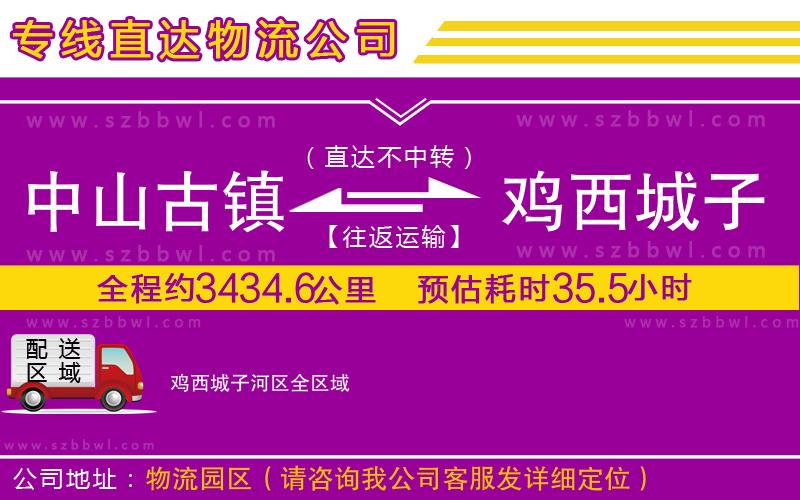 中山古鎮(zhèn)到雞西城子河區(qū)物流專(zhuān)線