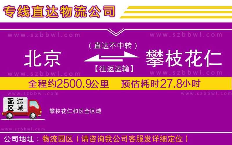 北京到攀枝花仁和區(qū)物流專線