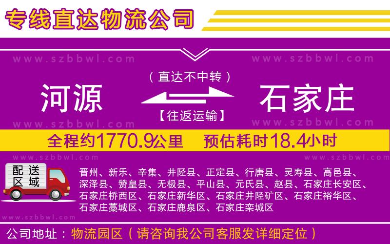 河源到石家莊物流專線