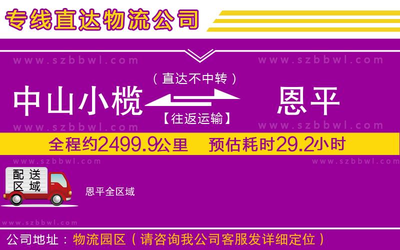 中山小欖到恩平物流專線