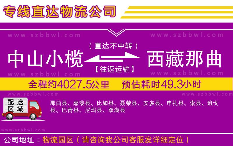 中山小欖到西藏那曲地區(qū)物流專線