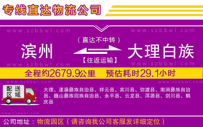 濱州到大理白族自治州貨運專線