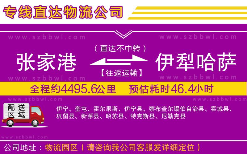張家港到伊犁哈薩克自治州物流專線