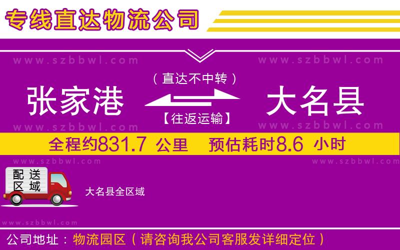 張家港到大名縣物流專線