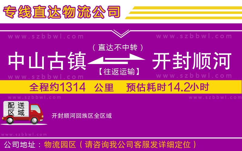 中山古鎮(zhèn)到開(kāi)封順河回族區(qū)物流專線