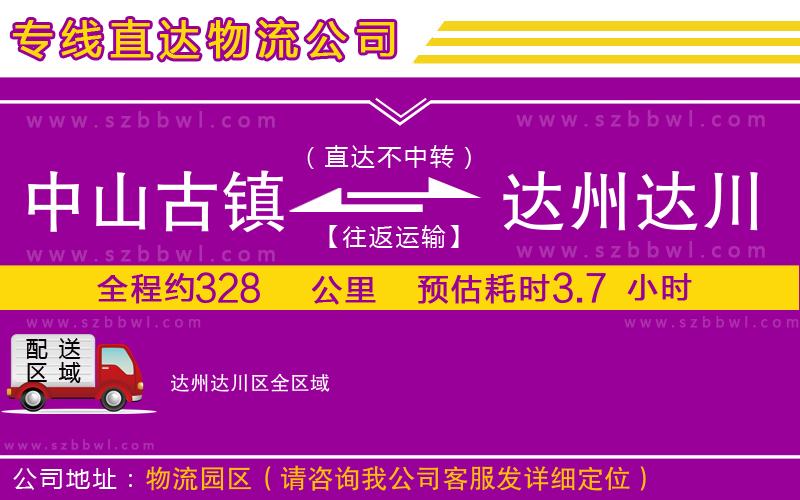 中山古鎮(zhèn)到達(dá)州達(dá)川區(qū)物流專線