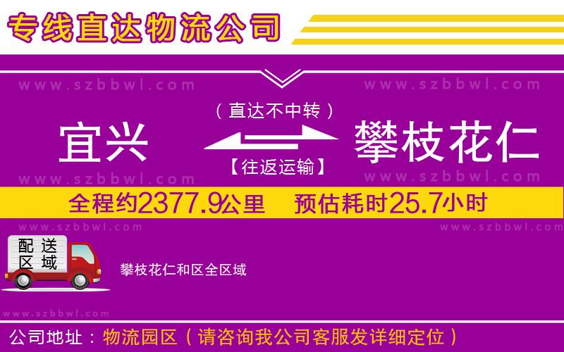 宜興到攀枝花仁和區(qū)物流專線