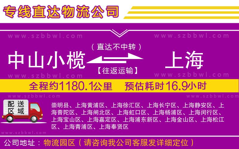 中山小欖到上海物流專線