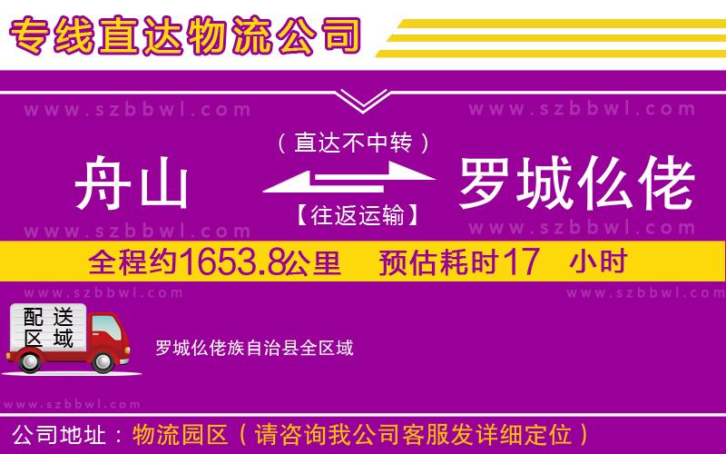 舟山到羅城仫佬族自治縣貨運(yùn)專線