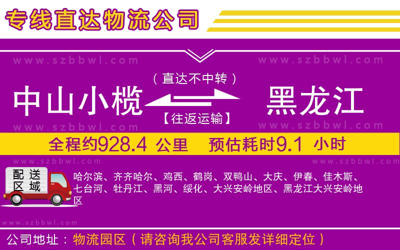 中山小欖到黑龍江物流專線