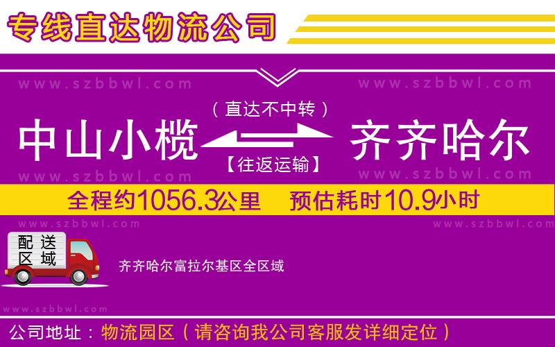 中山小欖到齊齊哈爾富拉爾基區(qū)物流專線