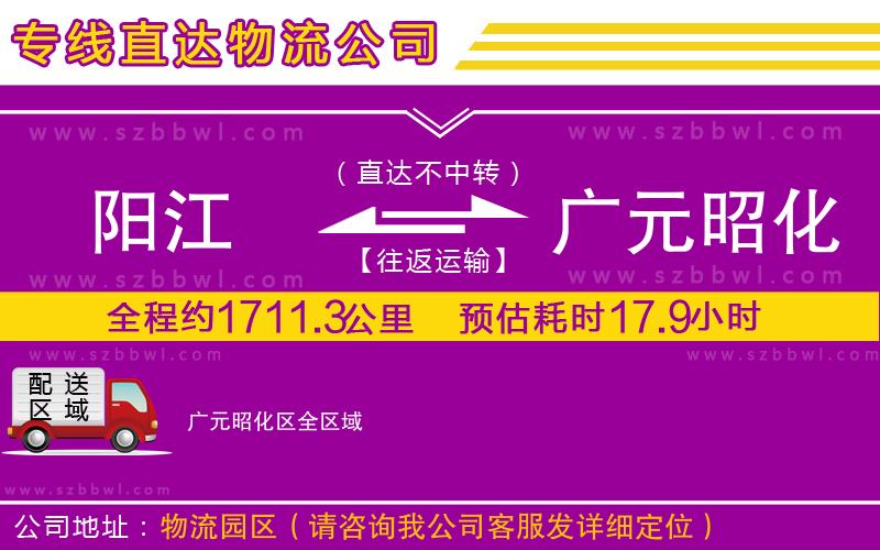 陽江到廣元昭化區(qū)貨運(yùn)專線