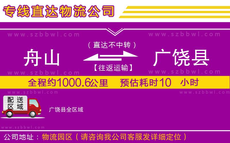 舟山到廣饒縣物流專線
