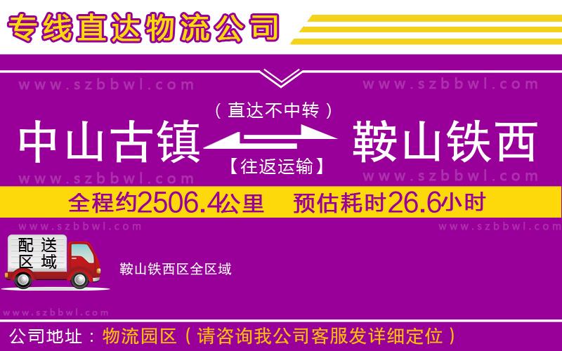 中山古鎮(zhèn)到鞍山鐵西區(qū)物流專線